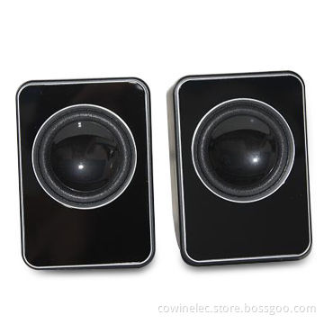 2.0-channel Computer Stereo Mini Speakers, 2W x 2 Output Power, 100Hz to 20kHz Frequency Response